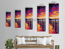 Beach Fence, Framed Canvas Print, Ocean Wall Art, Beach House Decor, Nautical Art, Vibrant Sunset, Relaxing Wall Art, Modern Landscape