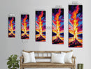Bonfire Glow, Vibrant Flames, Framed Canvas Print, Cozy Fall Decor, Cabin Wall Art, Rustic Camping Aesthetic, Nature Lover Gift