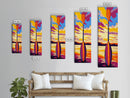 Kayak Paddle, Sunset Water, Canvas Print, Outdoor Adventure Wall Art, Lake Life Decor, Cabin Aesthetic, Nature Enthusiast Painting