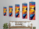 Sunset Canoe, Vibrant Lake Art, Nature Wall Decor, Framed Canvas Print, Living Room Art, Cabin Art, Colorful Sunset, Rustic Home