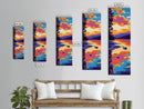 Reflective Lake, Tranquil Water Art, Bold Nature Painting, Framed Canvas Print, Cozy Home Decor, Sunset Reflections, Living Room