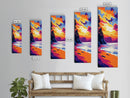 Serene Beach, Ocean Sunset Art, Coastal Home Decor, Colorful Seascape Painting, Modern Wall Art, Canvas Print, Living Room Art