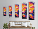 Colorful Cliffside, Bold Nature Art, Vibrant Landscape, Sunset Painting, Modern Wall Decor, Home Accent, Office Space, Canvas Print