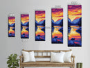 Lake Reflection, Sunset Glow, Mountain Scene, Peaceful Nature, Rustic Decor, Serene View, Living Room, Framed Canvas Print