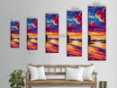 River Sunset, Serene View, Lake Reflection, Warm Colors, Peaceful Nature, Tranquil Scene, Cozy Home, Living Room, Canvas Print