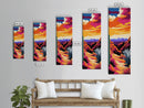 Desert Path, Cactus Art, Vibrant Landscape, Warm Colors, Boho Decor, Rustic Wall Art, Living Room, Framed Canvas Print