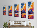 Mountain Reflection, Vibrant Colors, Snow Peak, Serene Nature, Rustic Decor, Cabin Wall Art, Living Room, Framed Canvas Print