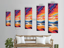 Lakeside Sunset, Bold Landscape Art, Vibrant Nature Print, Tranquil Cabin Wall Decor, Serene Home Aesthetic, Canvas Print