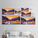 Flowing Mountain Stream, Canvas Print, Vibrant Nature Art, Tranquil Landscape, Rustic Home Decor, Boho Aesthetic, Office Wall Art