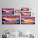 Serene River Sunset, Framed Canvas Print, Peaceful Landscape Art, Vibrant Nature Painting, Cabin Decor, Boho Aesthetic, Office Art