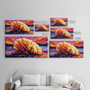 Seashell Sunset, Coastal Wall Art, Beach Decor, Ocean Glow Art, Colorful Nautical Scene, Canvas Print, Living Room Art, Bedroom Accent
