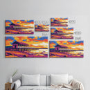 Seaside Pier, Ocean Sunset, Framed Canvas Print, Coastal Wall Art, Relaxing Home Decor, Beach Aesthetic, Nautical Living Room Art