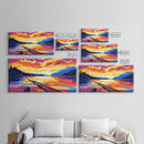 Fishing Sunset, Lake, Framed Canvas Print, Colorful Fishing Wall Art, Rustic Cabin Decor, Nature Art, Man Cave Gift, Living Room Art