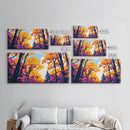 Autumn Forest, Framed Canvas Print, Vibrant Fall Wall Art, Seasonal Nature Painting, Cozy Home Decor, Lodge Artwork, Dining Room Art