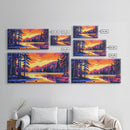 Forest Sunset, Nature Wall Art, Framed Canvas Print, Vibrant Mountain Landscape, Fall Wall Decor, Lodge Decor, Cabin Artwork