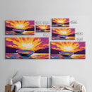 Sunrise Bowl, Abstract Landscape, Mystical Sky, Vibrant Sunset, Surreal Artwork, Canvas Print, Boho Wall Art, Kitchen Decor, Gift
