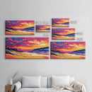 Golden Beach, Sunset River, Colorful Nature, Vibrant Seascape, Coastal Landscape, Canvas Print, Bedroom Wall Art, Summer Decor, Gift