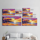 Beach Umbrella, Coastal Sunset Art, Vibrant Ocean Scene, Warm Tropical Decor, Beach Print, Canvas Print, Bedroom Wall Art, Lounge Art