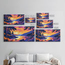 Serene Sunset, Forest Lake, Vibrant Nature, Framed Canvas Print, Cabin Wall Art, Cozy Home Decor, Woodland Landscape, Fall Room Art