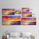 Ocean Sunset, Serene Seascape, Framed Canvas Print, Beach Home Decor, Tranquil Coastal Art, Warm Colorful Painting, Summer Wall Art