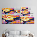 Canoe Sunset, Lake Reflection, Peaceful Nature Scene, Wilderness Wall Art, Tranquil Home Decor, Framed Canvas Print