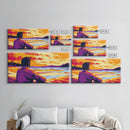 Contemplation, Vibrant Beach Scene, Sunset Reflection Art, Cozy Home Decor, Canvas Print, Living Room Wall Art, Meditation Art