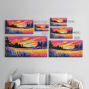 Meadow Sunset, Vibrant Landscape, Nature Wall Art, Rustic Farmhouse Decor, Framed Canvas Print, Warm Home Artwork, Countryside Scene