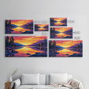 Mountain Lake, Forest Reflection, Tranquil Sunset, Framed Canvas Print, Cabin Wall Art, Wilderness Landscape, Nature Inspired Decor