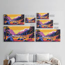 Forest Stream, Mountain Glow, Peaceful Retreat, Framed Canvas Print, Cozy Cabin Art, Rustic Wall Decor, Nature Inspired Artwork