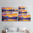 Mountain View, Sunset Sky, Colorful Landscape, Wilderness Art, Framed Canvas Print, Nature Lover Gift, Home Office Wall Art