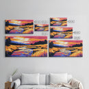 Flowing Stream, Sunset Glow, Nature Wall Art, Vibrant Scenery, Framed Canvas Print, Outdoor Enthusiast Gift, Relaxing Home Decor