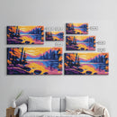 Forest Lake, Autumn Reflection, Serene Landscape, Nature Lover’s Wall Art, Vibrant Sunset, Peaceful Retreat, Framed Canvas Print