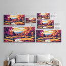Autumn Forest, Fall Landscape, Nature Wall Art, Framed Canvas Print, Cozy Home Decor, Living Room Artwork, Rustic Lodge Wall Art