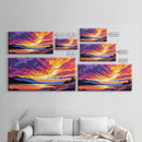 Sunset Reflections, Vibrant Sky, Landscape Art, Canvas Print, Modern Nature Decor, Office Wall Art, Bold Sunset Painting, Boho Art