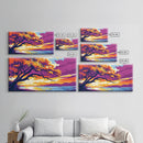 Majestic Tree, Lakeside Sunset, Vibrant Nature Art, Canvas Print, Modern Boho Decor, Living Room Wall Art, Autumn Landscape Painting