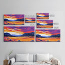 Vibrant Sunset, Mountain Landscape, Colorful Nature, Framed Canvas Print, Living Room Wall Art, Boho Art, Rustic Decor, Nature Painting