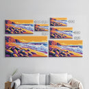 Coastal Cliffs, Waves and Rocks, Ocean Scene, Canvas Print, Modern Beach Wall Art, Tropical Seascape, Sunset Colors, Serene Nature Art