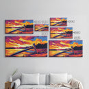 Wooden Fence, River Sunset, Tranquil Scene, Canvas Print, Rustic Cabin Wall Art, Serene Landscape, Country Home Decor, Boho Nature Art