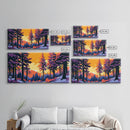 Forest Path, Golden Hour, Pine Trees, Canvas Print, Mountain Retreat Wall Art, Nature Lover Gift, Autumn Vibes, Outdoor Serenity