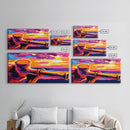 Wooden Pipe, Sunset Art, Colorful Painting, Canvas Print, Western Decor, Smokers Lounge, Rustic Wall Art, Unique Gift, Living Room