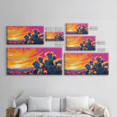 Cactus Sunset, Desert Wall Art, Southwest Decor, Vibrant Landscape, Boho Art, Warm Tones, Living Room, Framed Canvas Print
