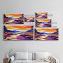 River Valley, Peaceful Scenery, Boho Landscape, Vibrant Sunset, Nature Lover Art, Office or Living Room, Framed Canvas Print