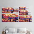 Rustic Fence, Countryside Sunset, Warm Tones, Scenic Landscape, Boho Art, Western Wall Decor, Cozy Living Room, Framed Canvas Print