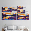 Mountain Lake, Tranquil Waters, Serene Landscape, Colorful Sky, Nature Wall Art, Office Space, Rustic Style, Canvas Print