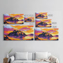 Island Sunset, Peaceful Water, Vibrant Landscape, Serene Scene, Nature Artwork, Home Office, Living Room, Canvas Print