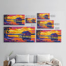 Cabin on Water, Peaceful Lakeside Art, Vibrant Sunset Reflection, Cozy Retreat Decor, Framed Canvas Print, Bedroom Artwork, Home Ambiance