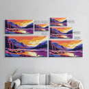 Mountain Lake, Sunset Painting, Scenic Art, Canvas Print, Vibrant Landscape, Office Wall Art, Nature Lover Gift, Adventure Decor