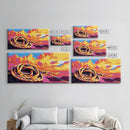 Coiled Rope, Sunset Sky, Nautical Wall Art, Canvas Print, Beach Decor, Vibrant Coastal Art, Boat Lover Gift, Seaside Theme