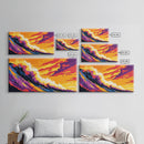 Ocean Wave, Sunset Colors, Surfer Art, Canvas Print, Beach House Wall Art, Coastal Vibes, Nature Lover Gift, Summer Decor