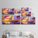 Sailboat Sunset, Ocean Serenity, Nautical Decor, Canvas Print, Coastal Wall Art, Sailing Gift, Vibrant Seascape, Relaxing Atmosphere